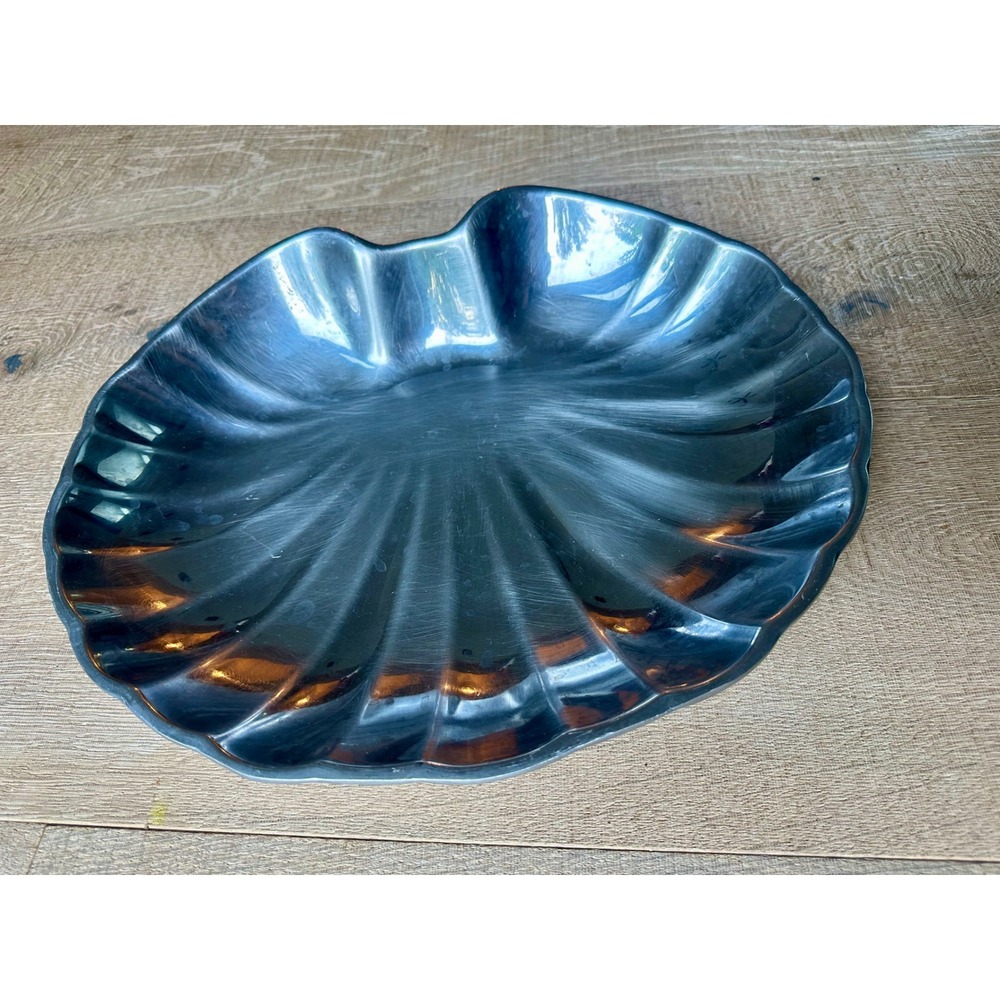 Vintage Royal Wilton Armetale Scalloped Shell Serving Platter Tray 356934 Silver